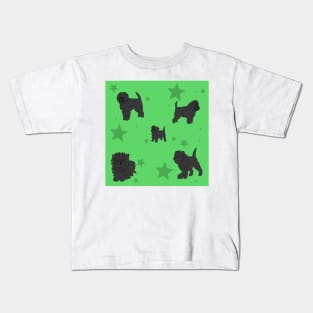 Affenpinscher Pattern Green Kids T-Shirt